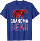 Grandma Bear Red Buffalo Plaid Matching Family Christmas T-Shirt - T-Shirt | Royal