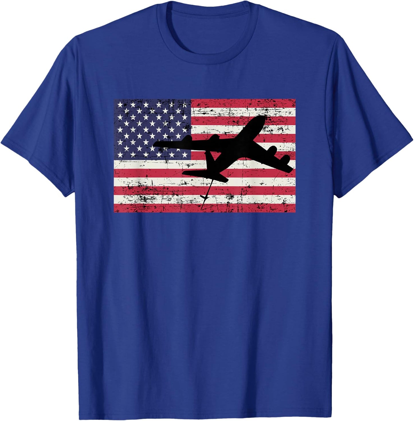 Patriotic KC-135 Stratotanker jet American flag T-Shirt - T-Shirt | Royal