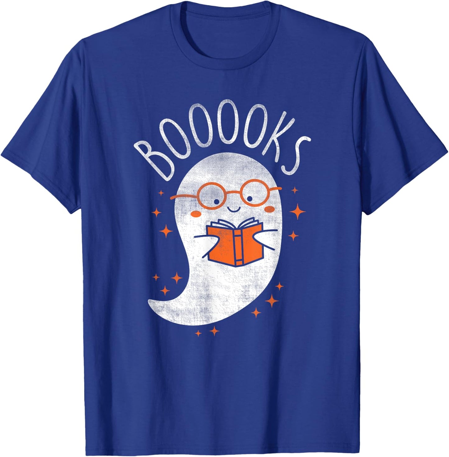 Cute Ghost Book Reading Halloween Teacher Top T-Shirt - T-Shirt | Royal