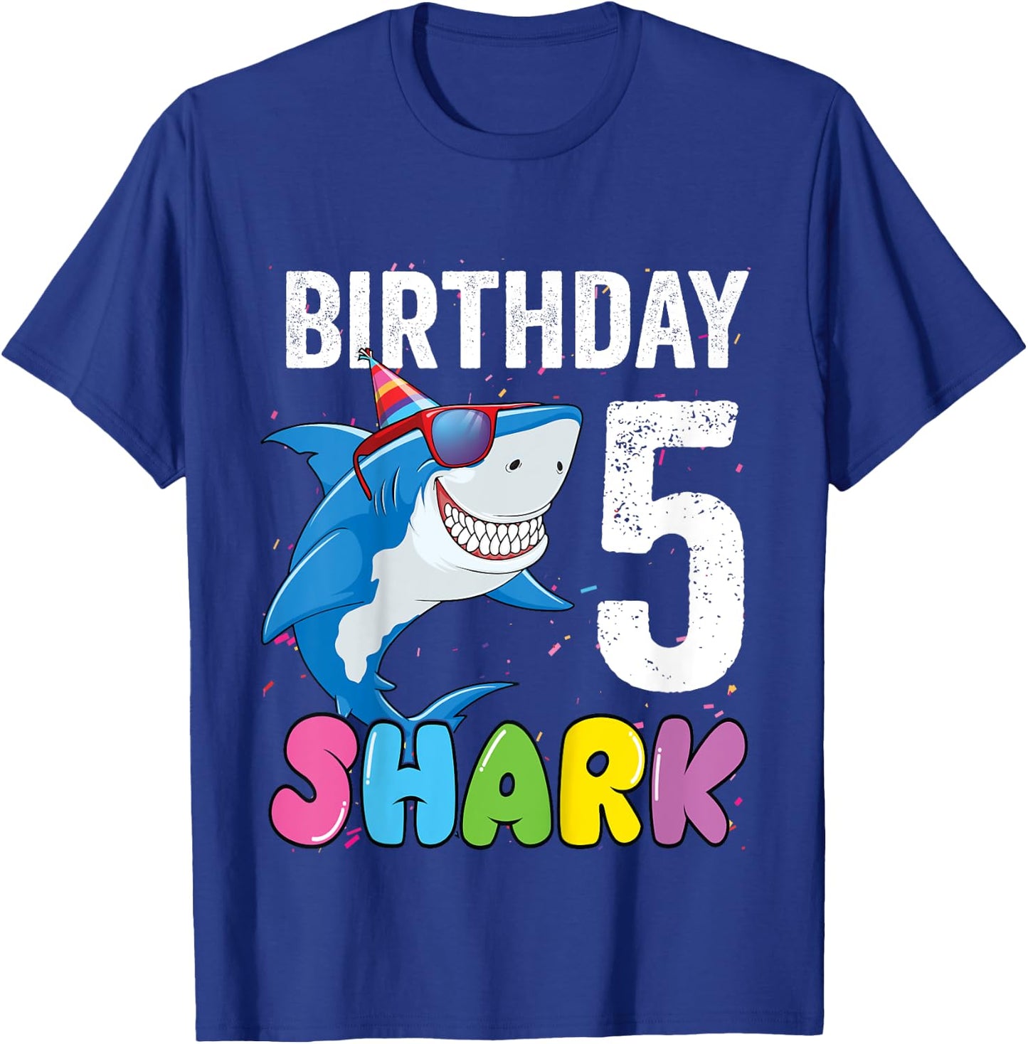 5th Birthday Shark Shirt JawSome Fifth Year Old Kids T-Shirt - T-Shirt | Royal