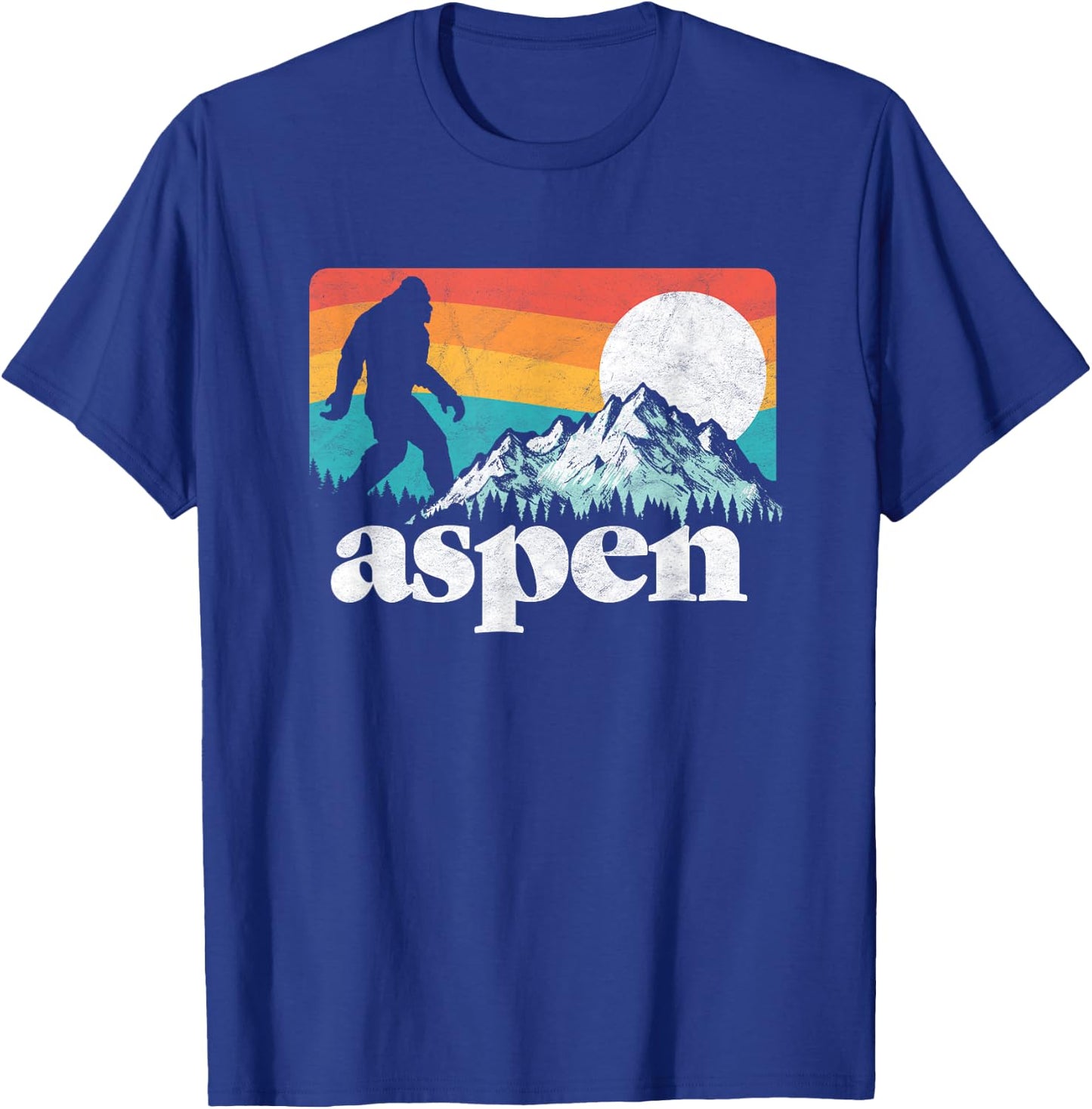 Aspen Colorado Bigfoot Mountains T-Shirt - T-Shirt | Royal