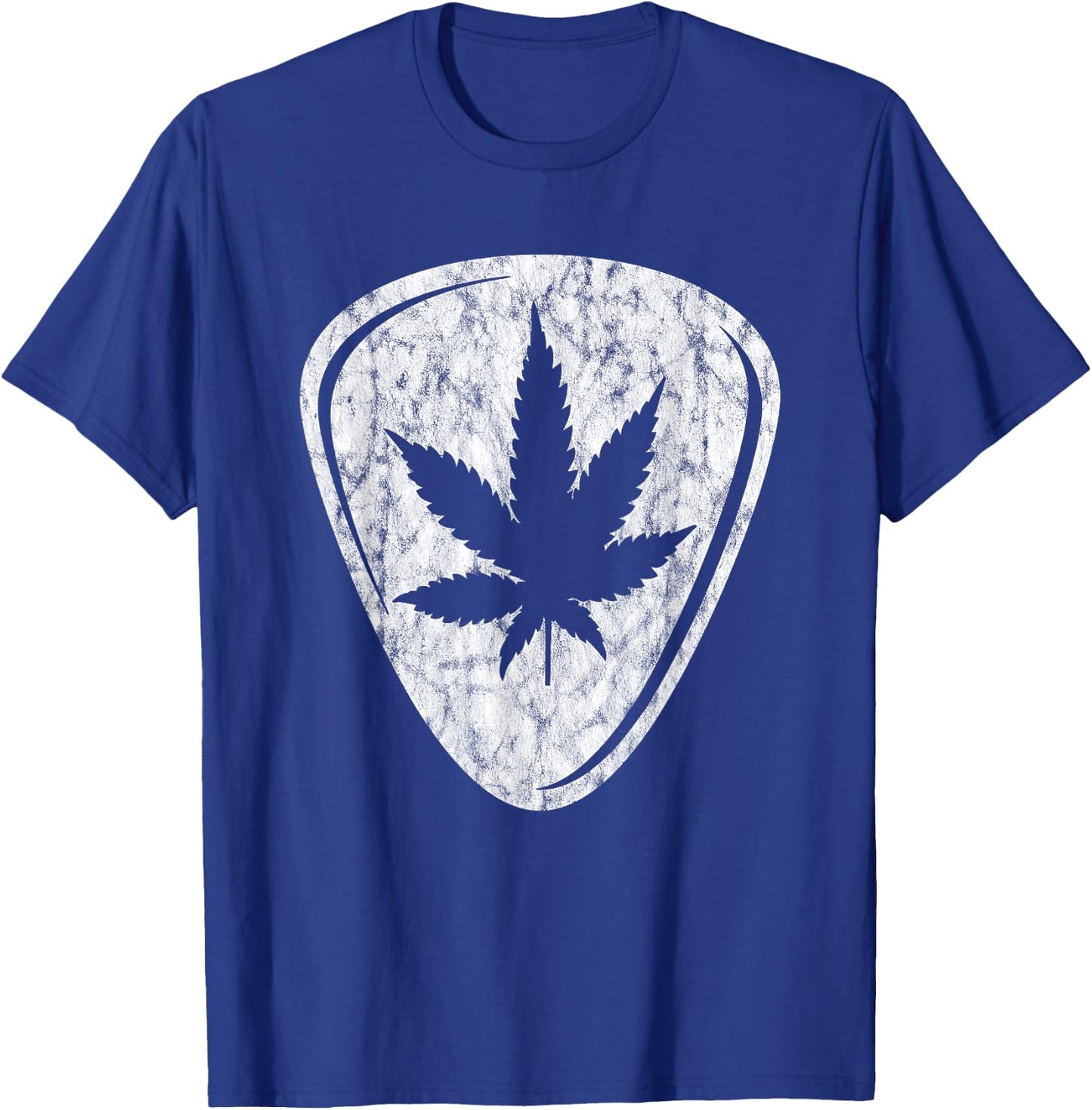Weed Pot Leaf Guitar Plectrum Pick print Vintage product T-Shirt - T-Shirt | Royal