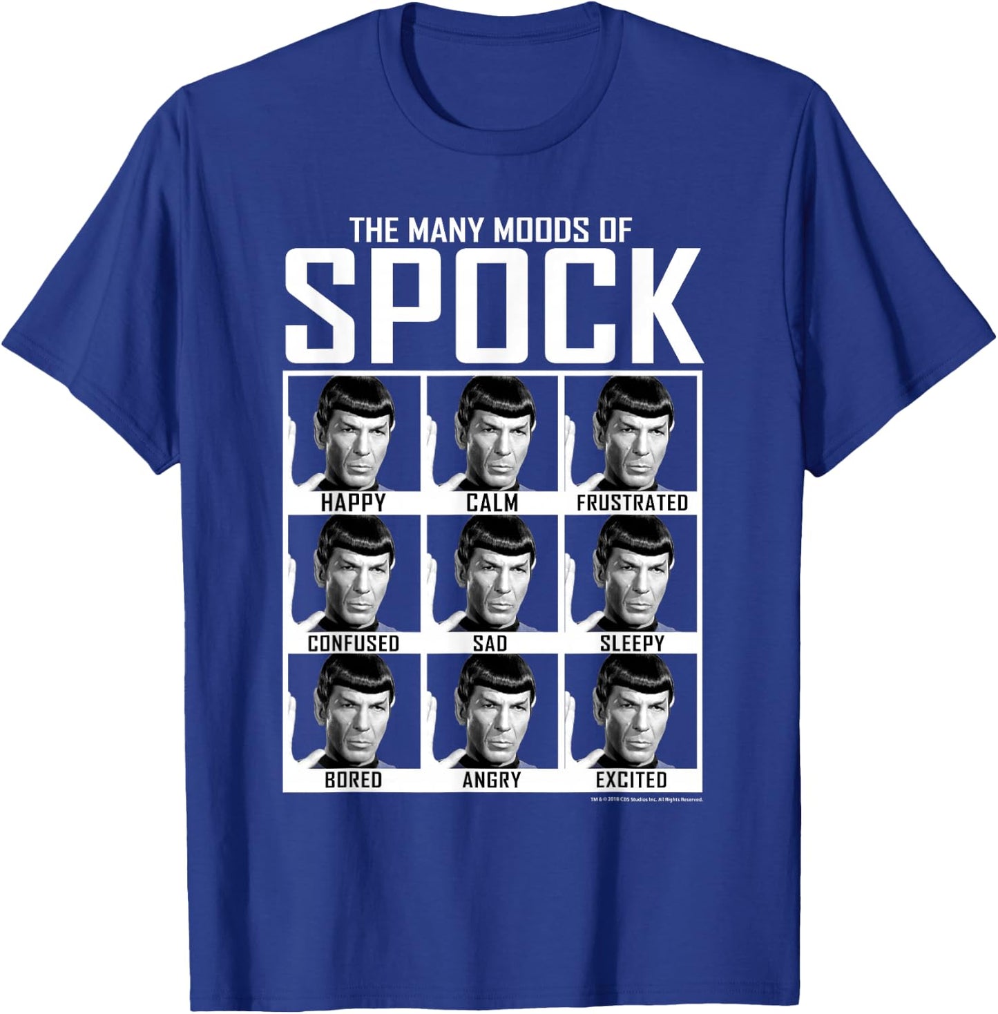 Star Trek: The Original Series Moods of Spock Textbook T-Shirt - T-Shirt | Royal