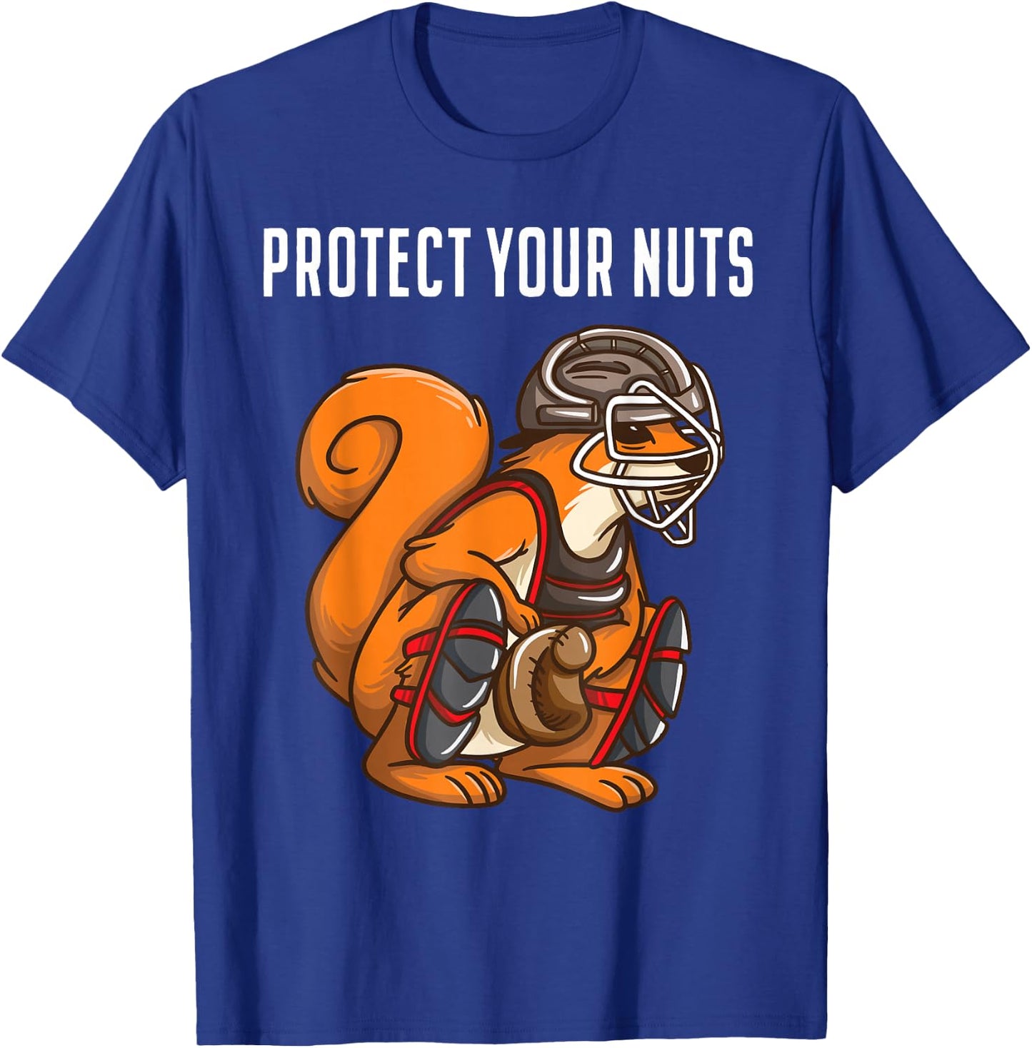 Funny Squirrel Lover Baseball Catcher Gift Boys Girls Animal T-Shirt - T-Shirt | Royal
