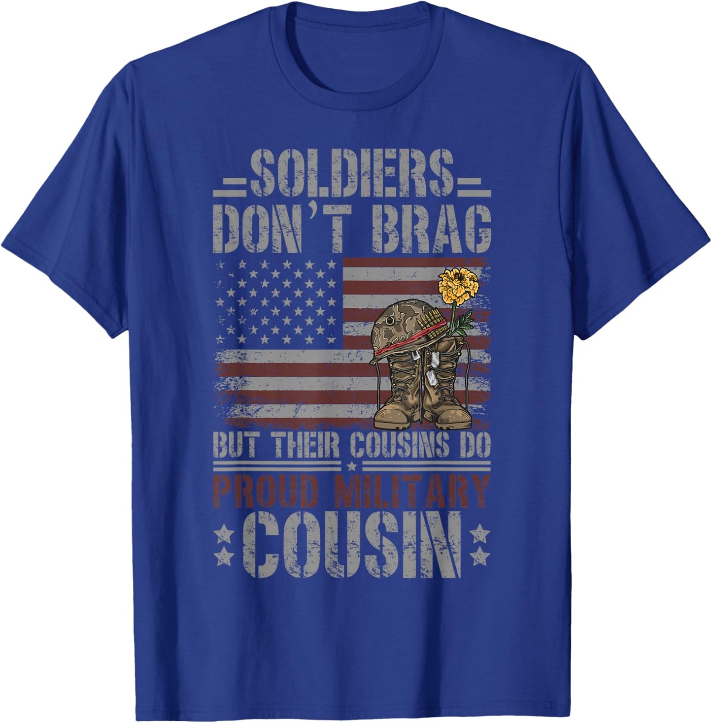 Proud Military Cousin Of A Soldier Cousin T-Shirt - T-Shirt | Royal