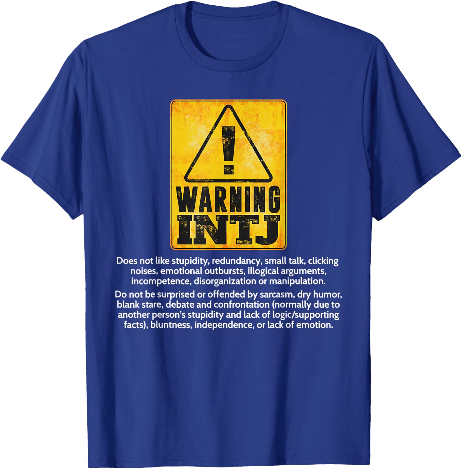 INTJ Personality Type Introvert Thinker Men Women Architect T-Shirt - T-Shirt | Royal