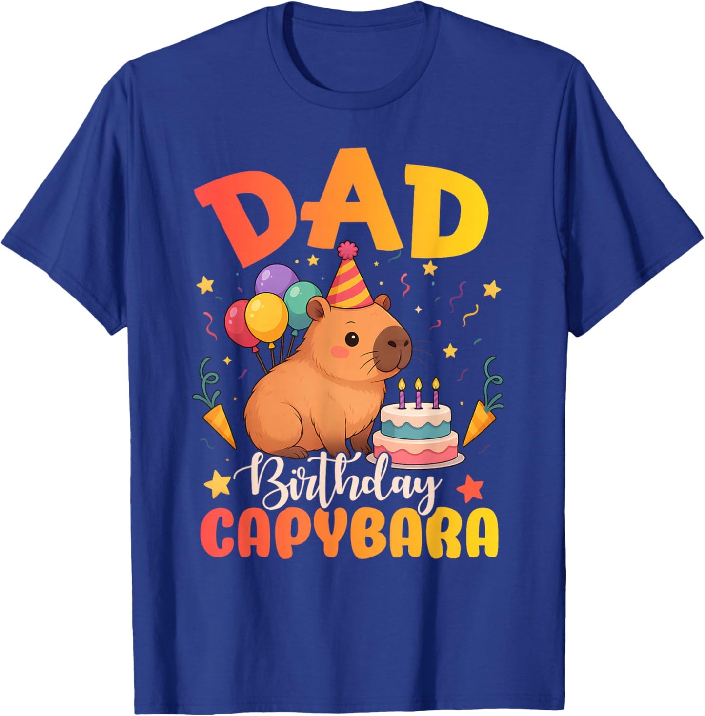 Dad of The Birthday Girl Capybara Bday Party Family T-Shirt - T-Shirt | Royal