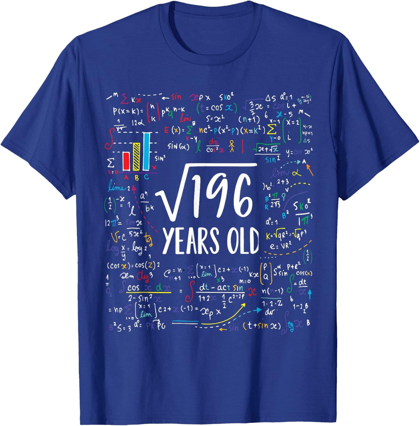 Square Root of 196 14th Birthday 14 Year Old Gifts Math Bday T-Shirt - T-Shirt | Royal
