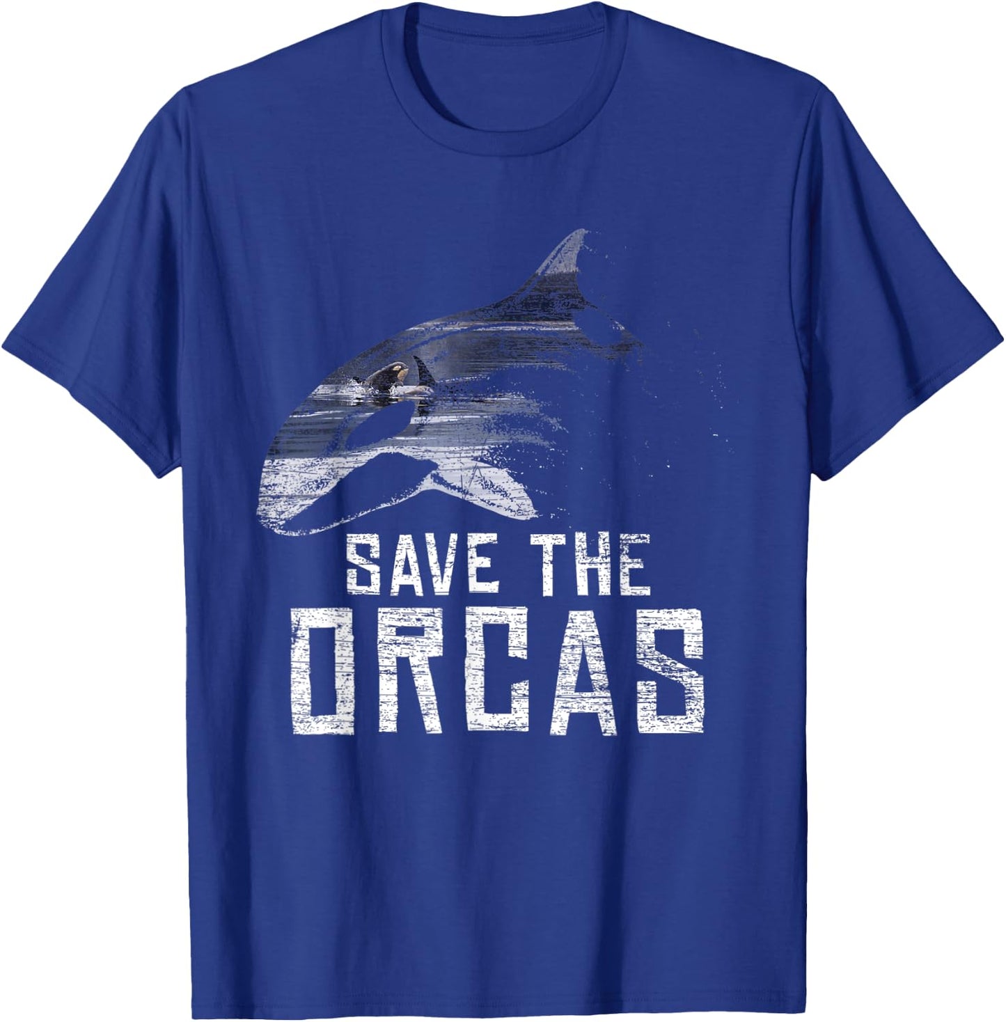 Vintage Earth Day Save The Orcas T-Shirt - T-Shirt | Royal