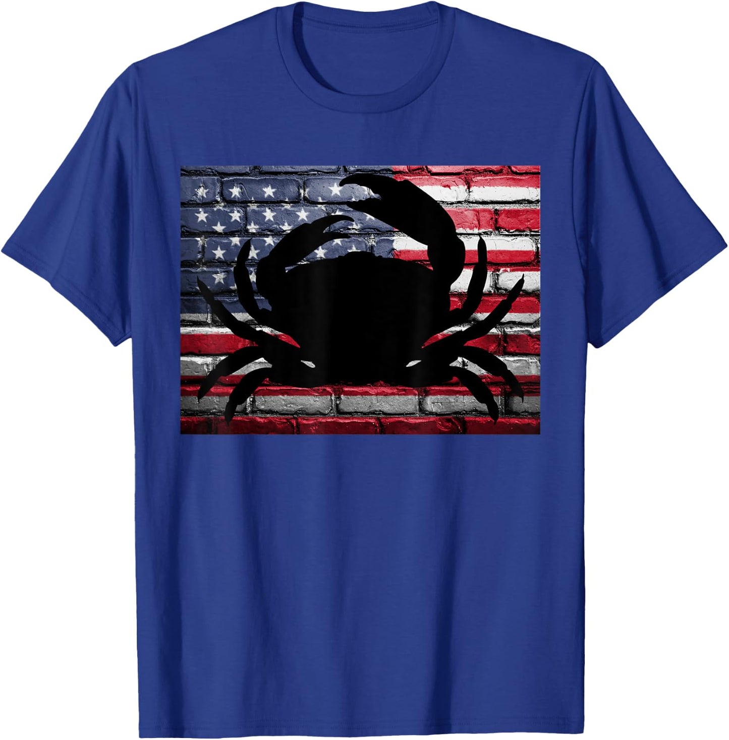 American Flag Crab Patriotic Crabbing Fishing Girls Kids Men T-Shirt - T-Shirt | Royal