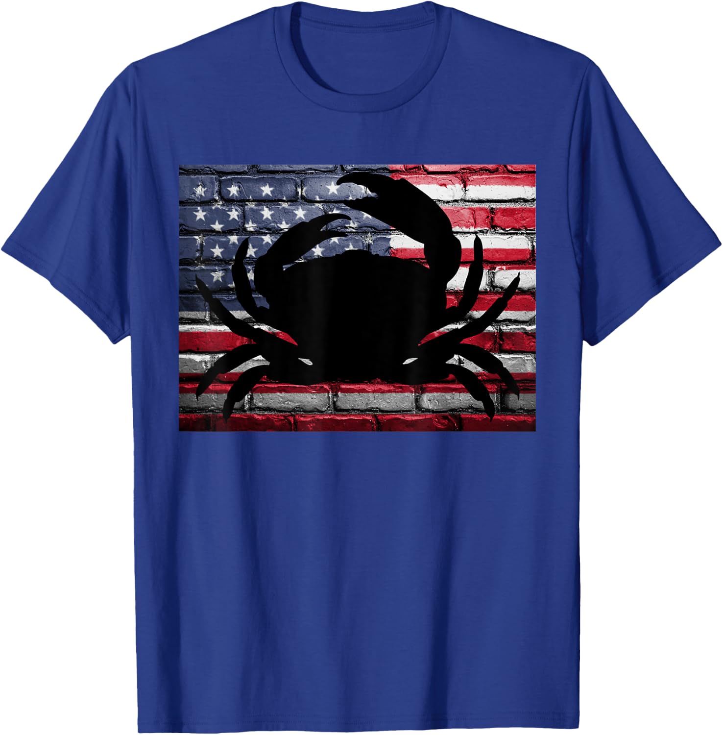 American Flag Crab Patriotic Crabbing Fishing Girls Kids Men T-Shirt - T-Shirt | Royal