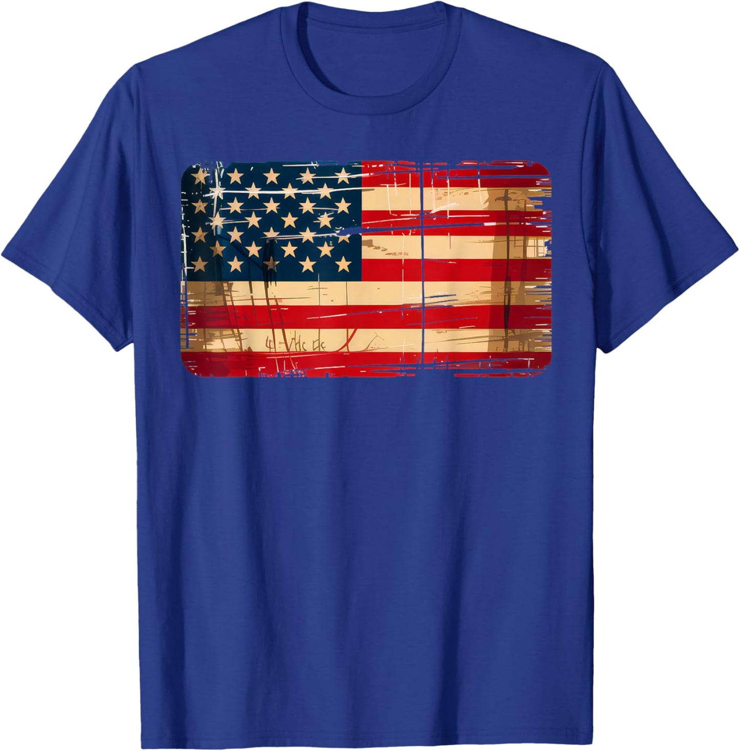 USA Flag United State US Vintage Flag 4th Of July Men Women T-Shirt - T-Shirt | Royal