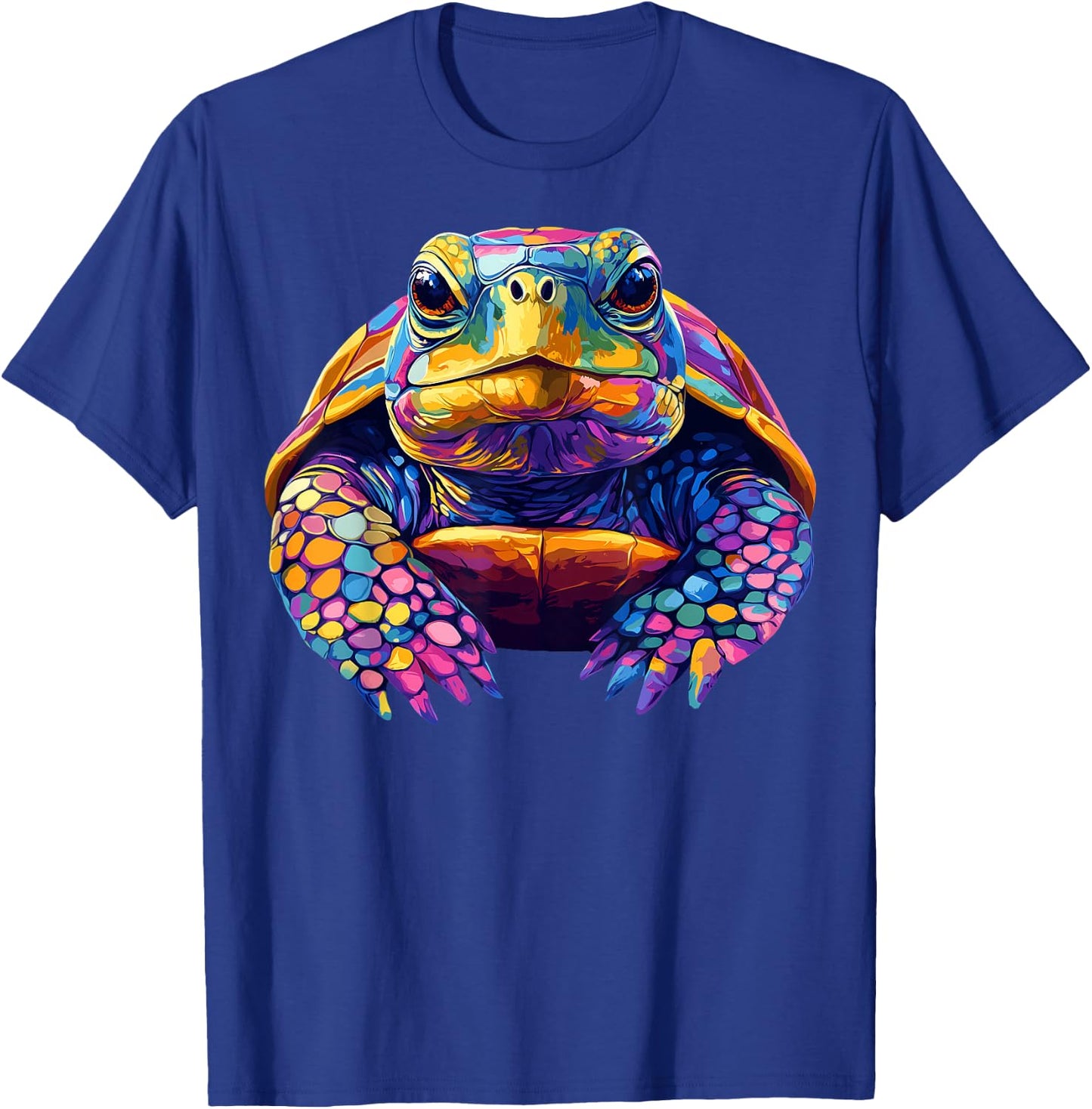 Colorful Box Turtle Pond Animal Lover Men Women Black T-Shirt - T-Shirt | Royal