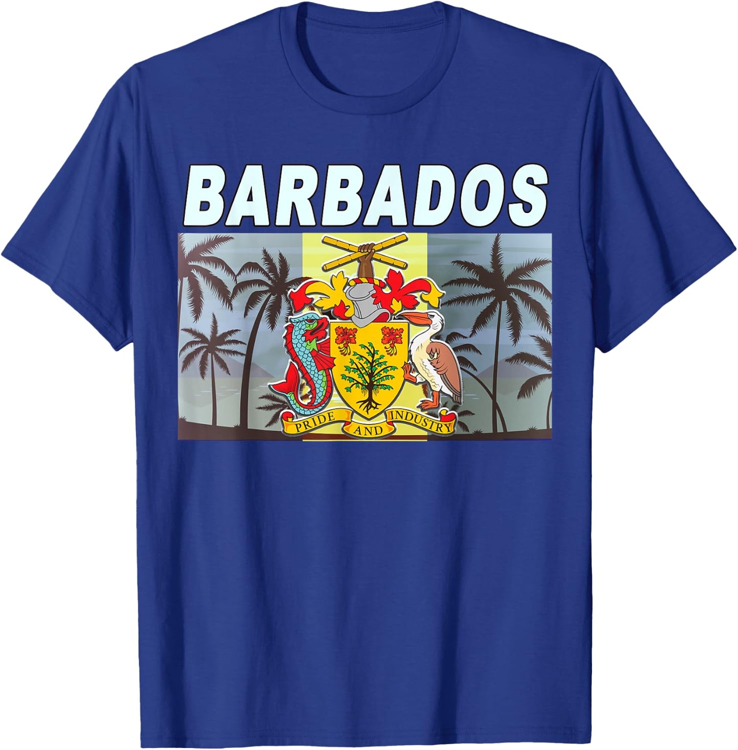 Caribbean Beach-inspired National Emblem & Flag of Barbados Women Kids T-Shirt - T-Shirt | Royal
