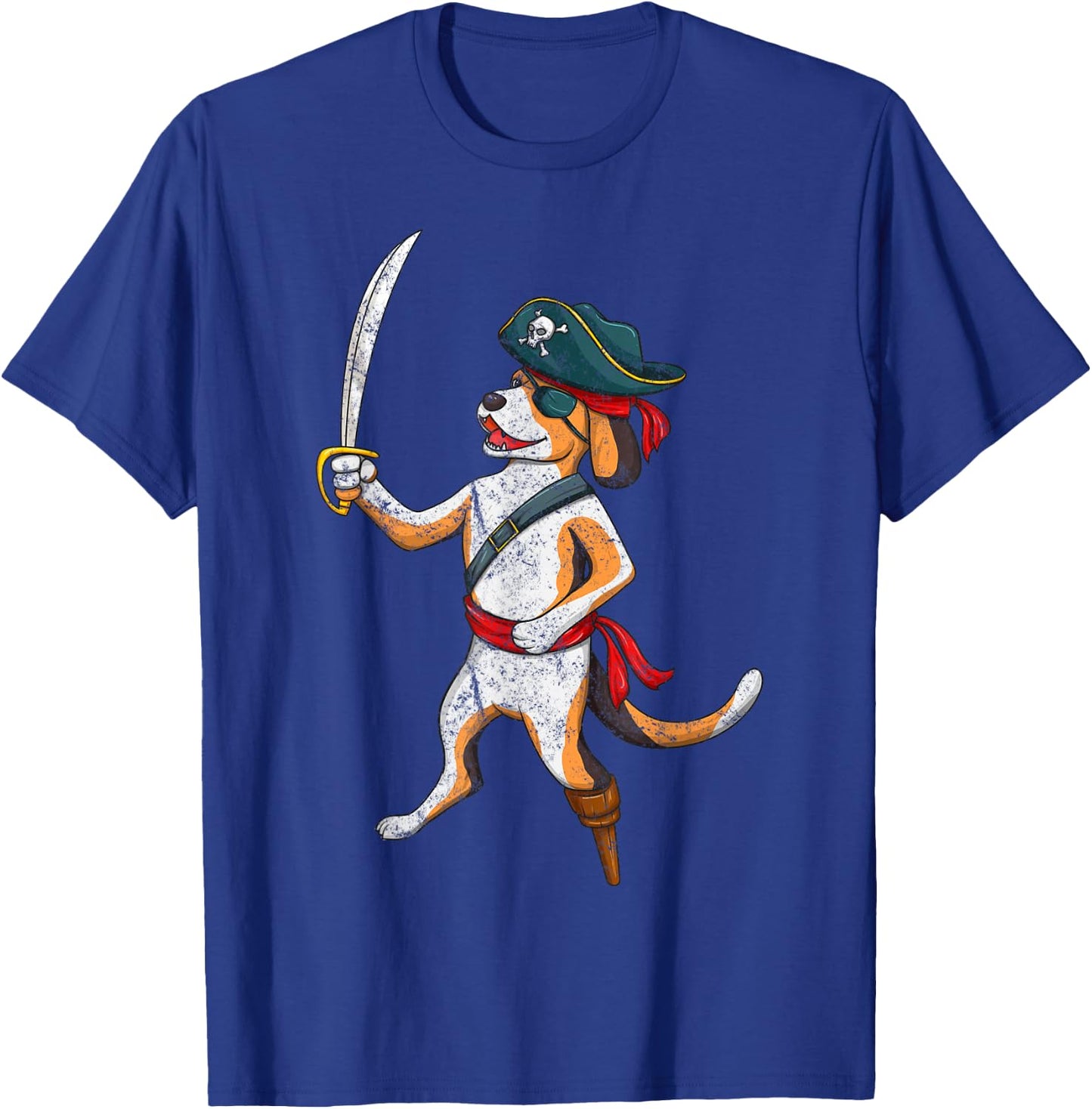 Vintage Pirate Dog Funny Puppy With Sword Halloween Costume Men Women Kids T-Shirt - T-Shirt | Royal
