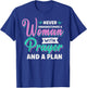 Never Underestimate a Woman with Prayer and a Plan Christian T-Shirt - T-Shirt | Royal