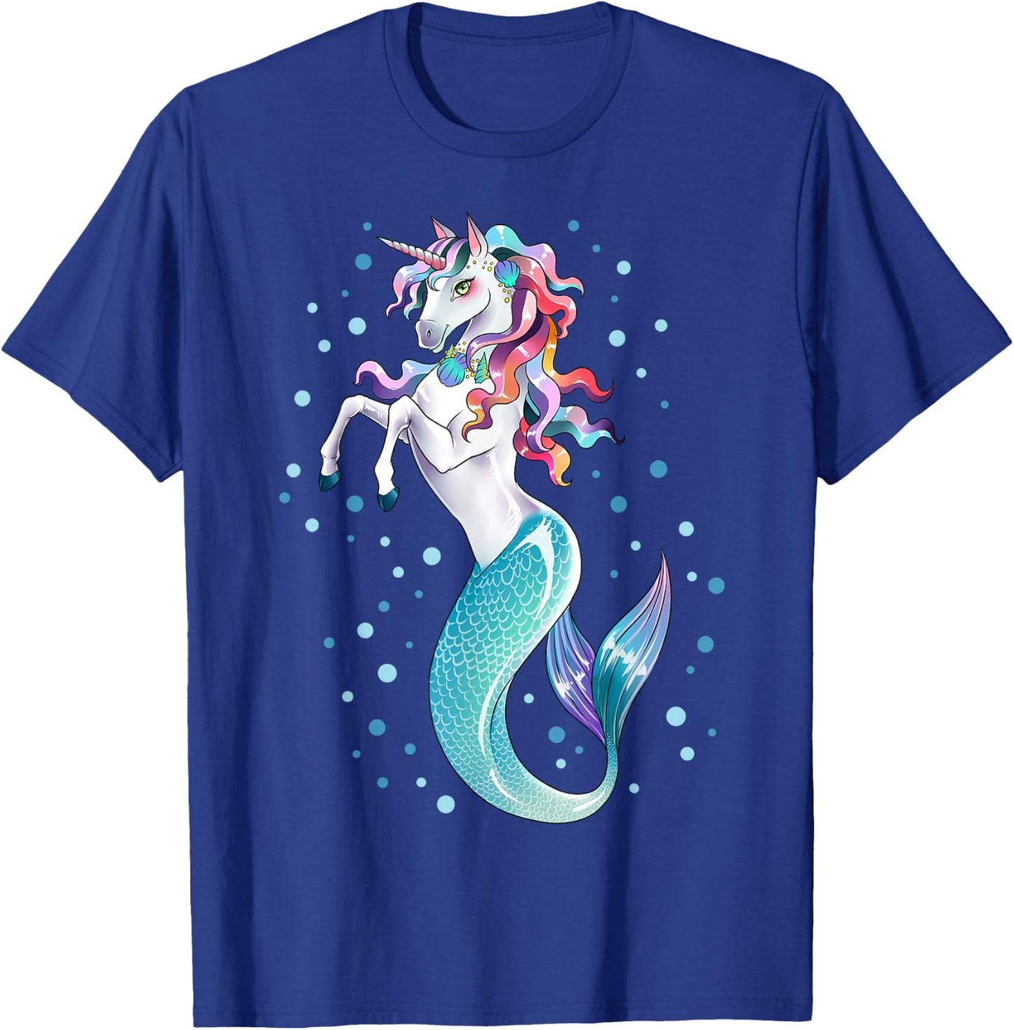 Unicorn Mermaid Mermicorn Girls Kids Women Rainbow Gifts T-Shirt - T-Shirt | Royal