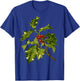 Holly Christmas Red Berry Botanical Art T-Shirt - T-Shirt | Royal