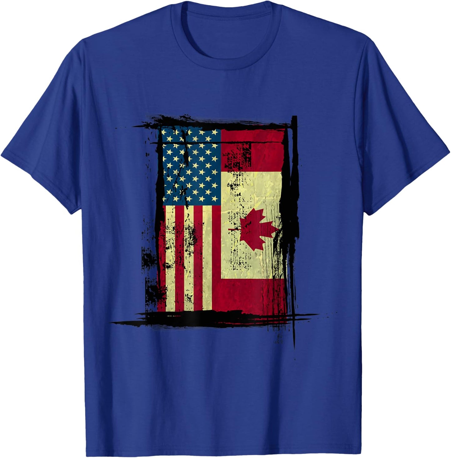 Canadian American Flag - Vintage Canada USA Women Kids Men T-Shirt - T-Shirt | Royal