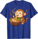 Monkey Eating Ramen Noodles T-Shirt - T-Shirt | Royal