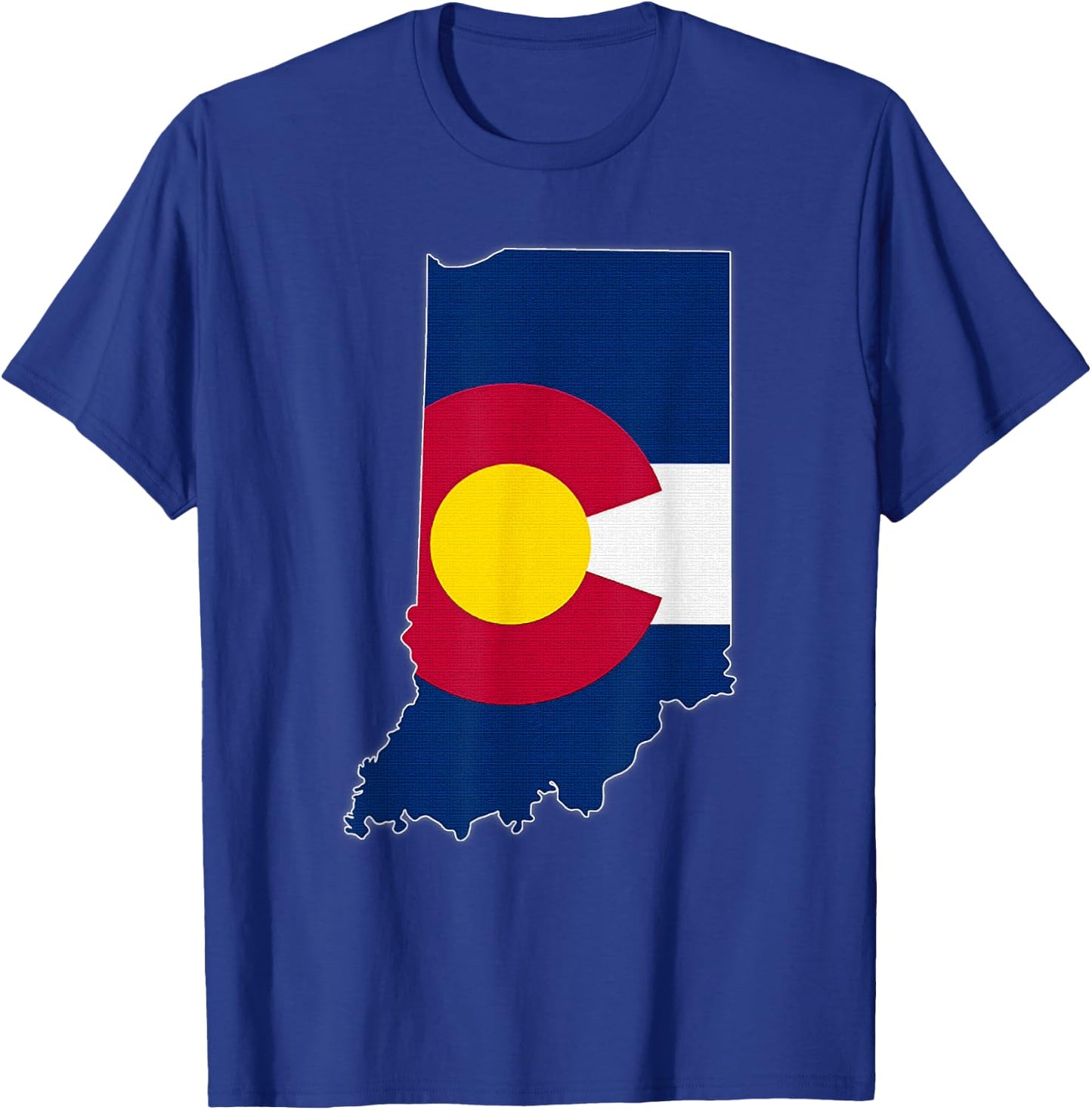 INDIANA STATE MAP COLORADO CO Flag Roots Men Women Gift T-Shirt - T-Shirt | Royal