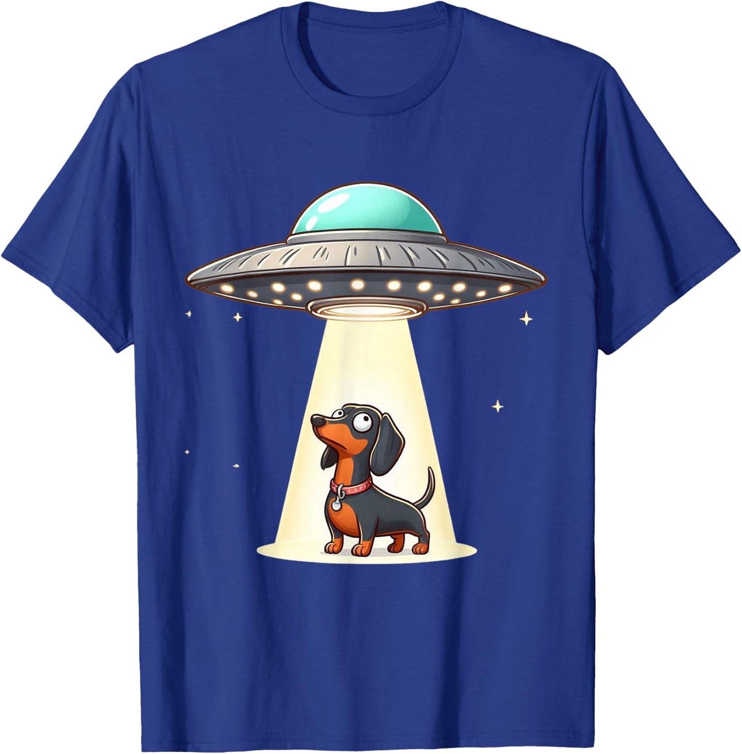 Dachshund Alien UFO Men Women Kids Boys Girls Teens T-Shirt - T-Shirt | Royal