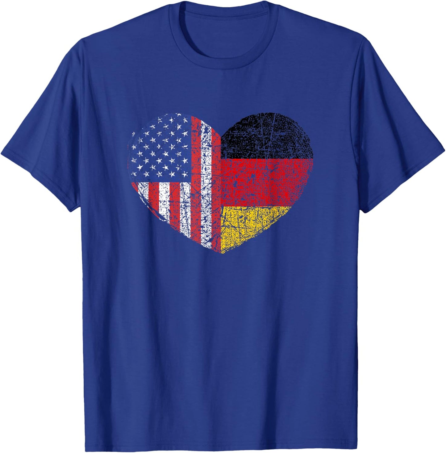 USA Germany Heart - Dual Citizenship Small T-Shirt - T-Shirt | Royal