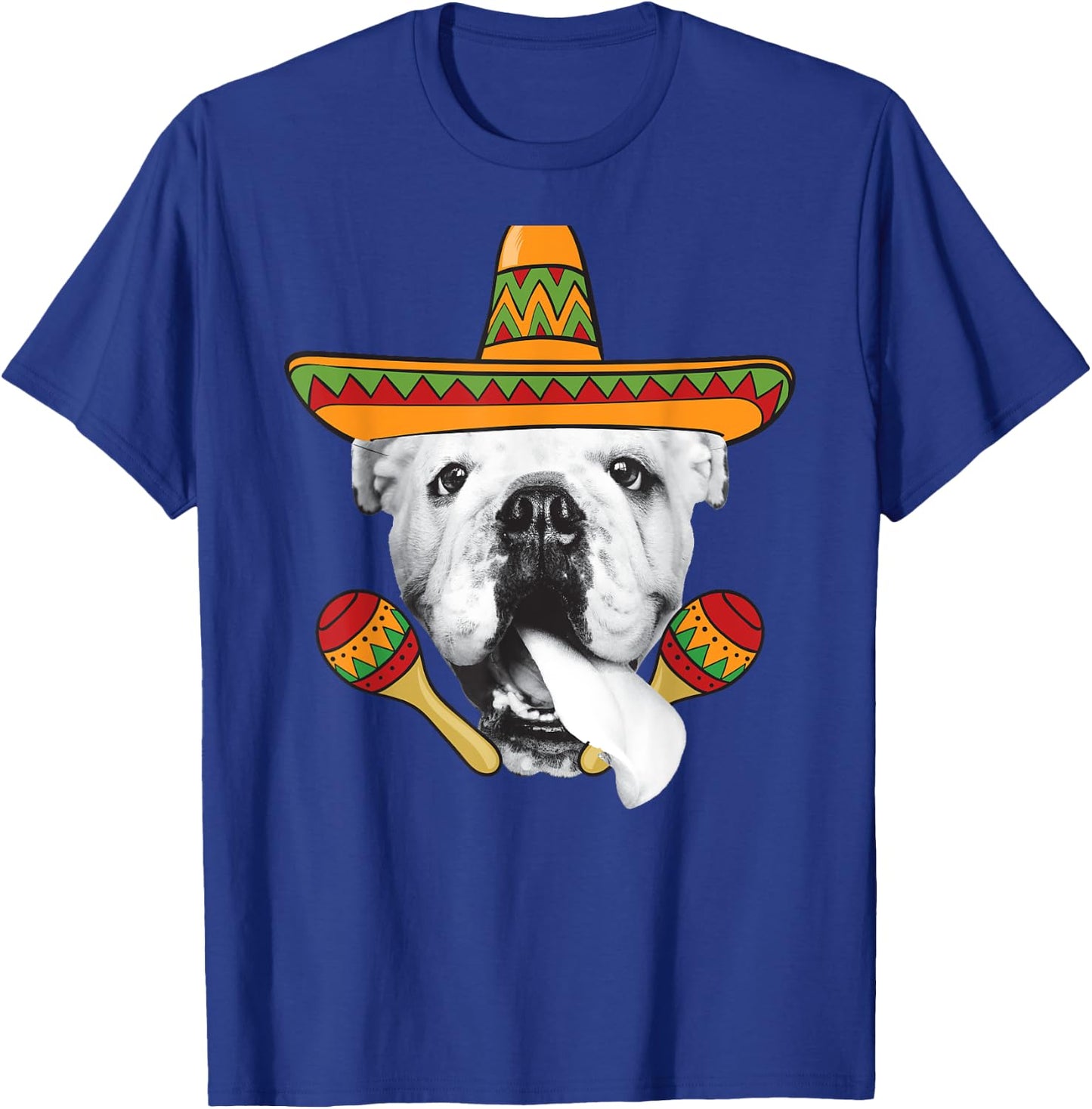 English Bulldog Cinco de Mayo Funny Dog Sombrero Women Girls Kids T-Shirt - T-Shirt | Royal