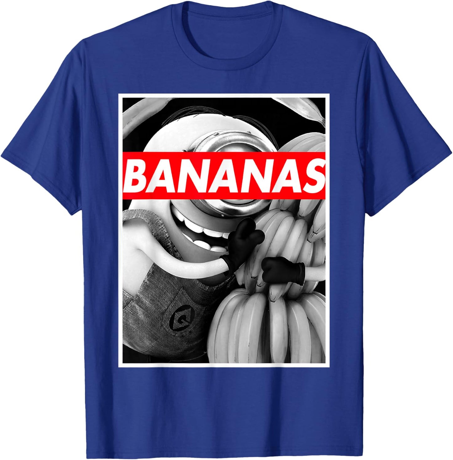 Despicable Me Minions Stuart Hugs Bananas Graphic T-Shirt - T-Shirt | Royal
