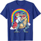 Unicorn Riding T rex Dinosaur Boys Girls Men Women Rainbow T-Shirt - T-Shirt | Royal