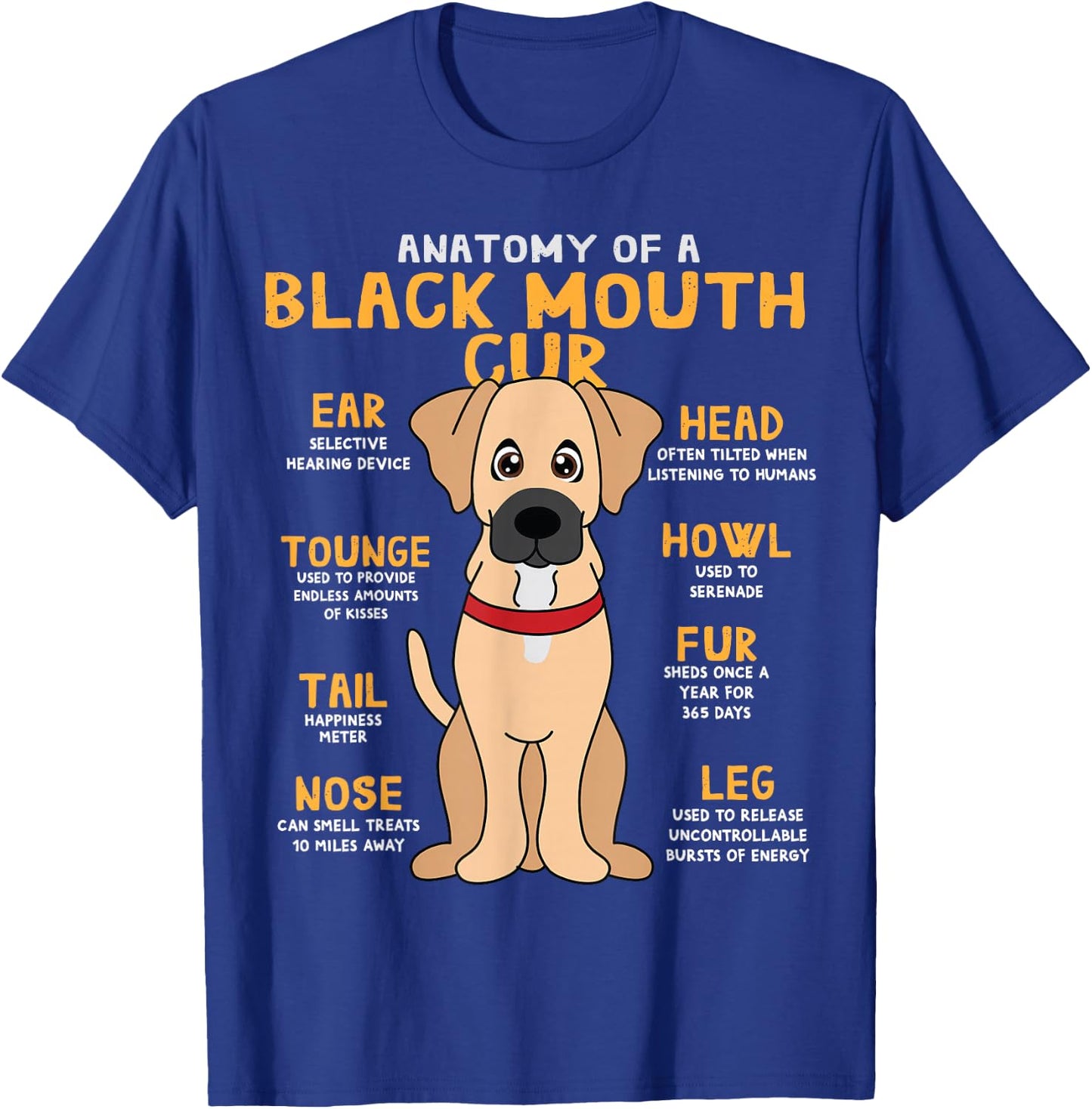 Black Mouth Cur Funny Anatomy Gift Black Mouth Cur T-Shirt - T-Shirt | Royal