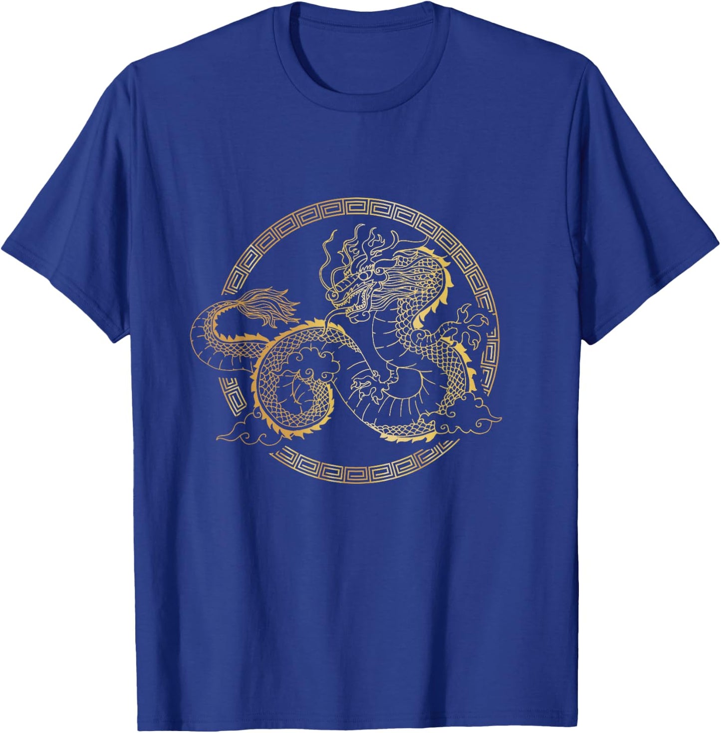 Martial Arts Shirts - Chinese Tai Chi Dragon T-Shirt - T-Shirt | Royal