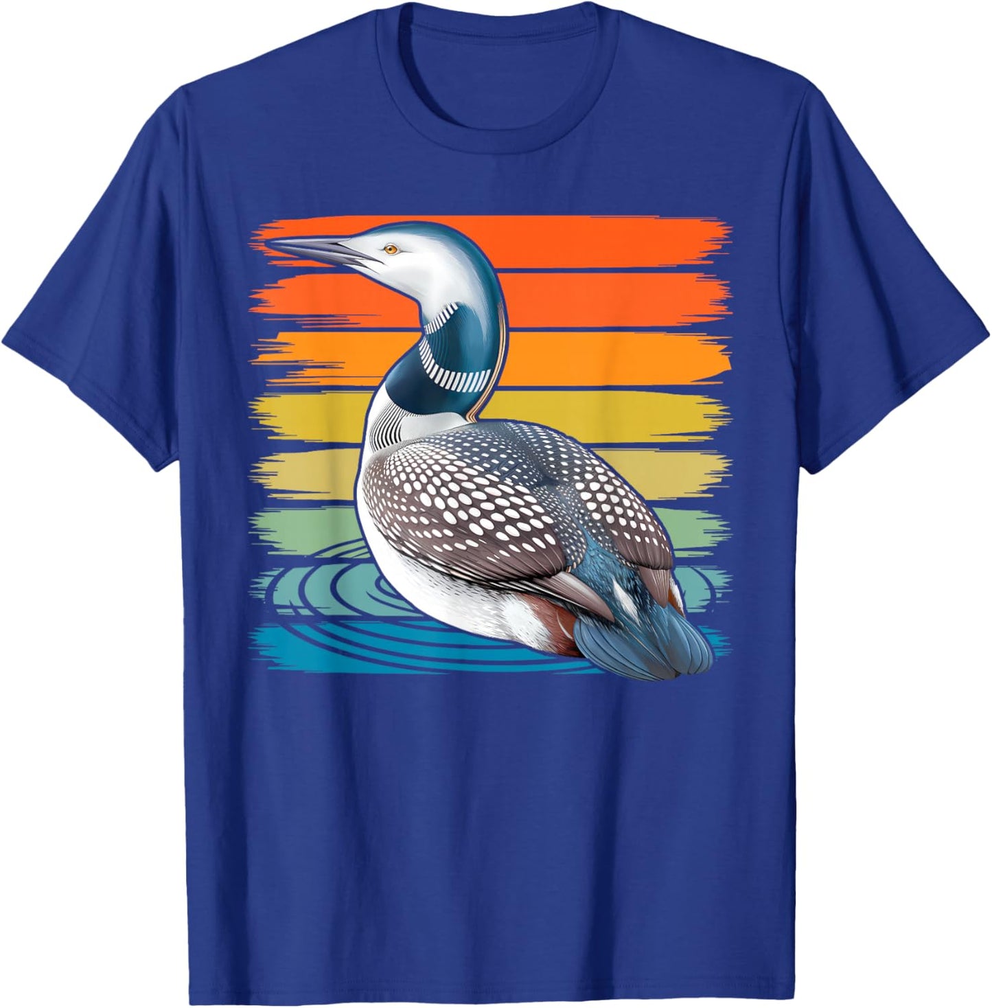 Faded Loon Earthy Design with Retro Colors T-Shirt - T-Shirt | Royal