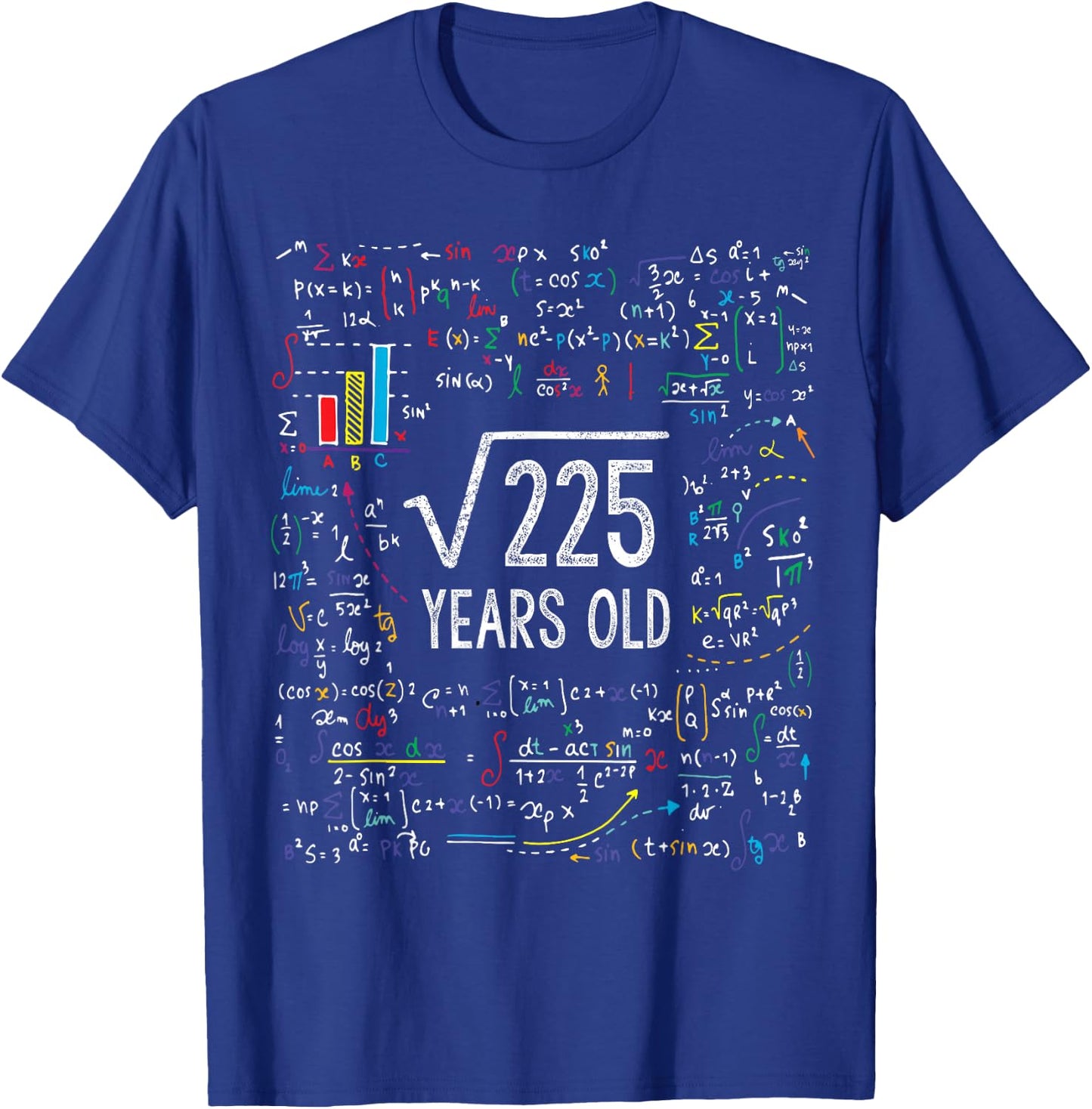 Square Root of 225 15th Birthday 15 Year Old Gifts Math Bday T-Shirt - T-Shirt | Royal
