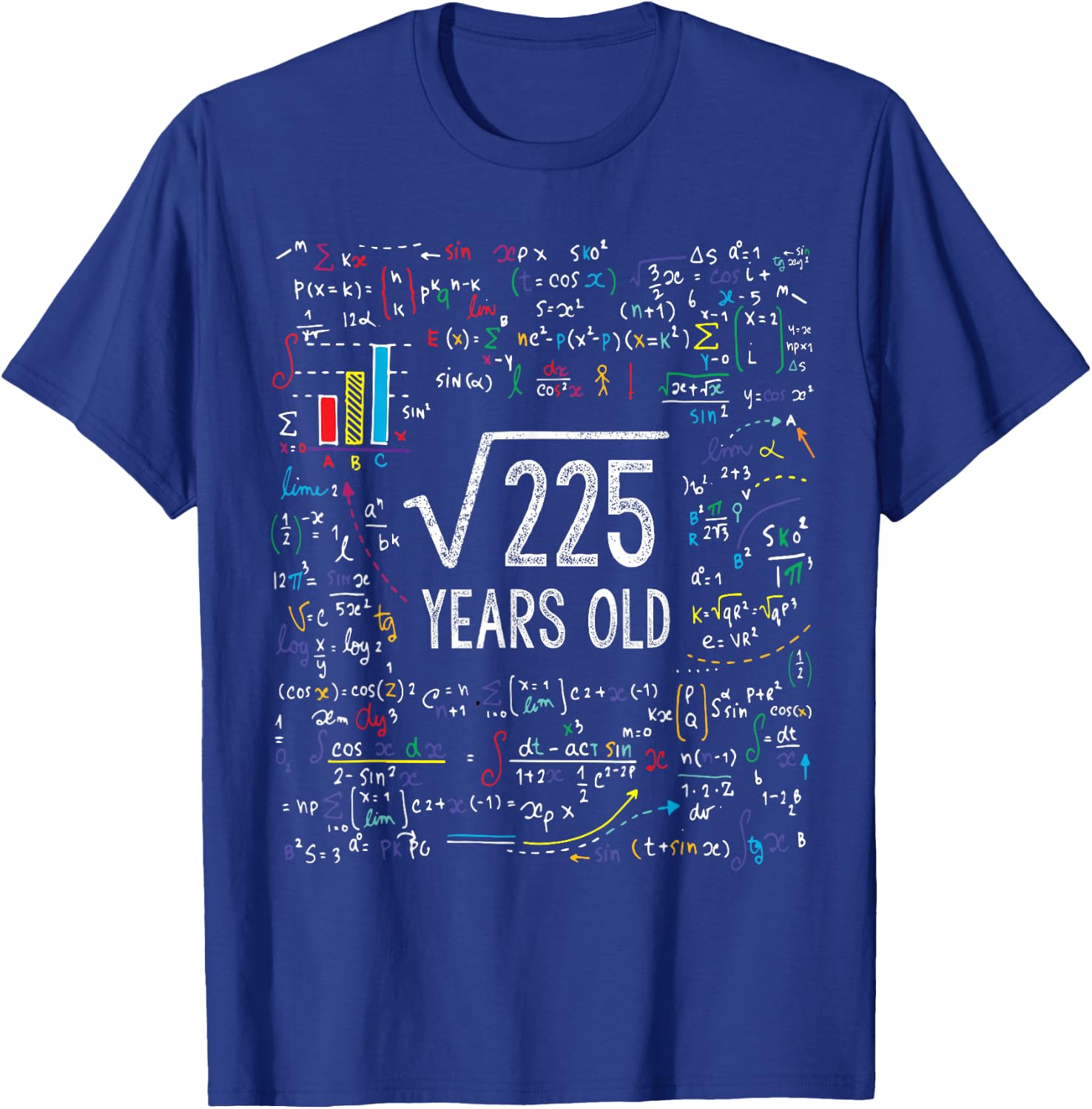 Square Root of 225 15th Birthday 15 Year Old Gifts Math Bday T-Shirt - T-Shirt | Royal