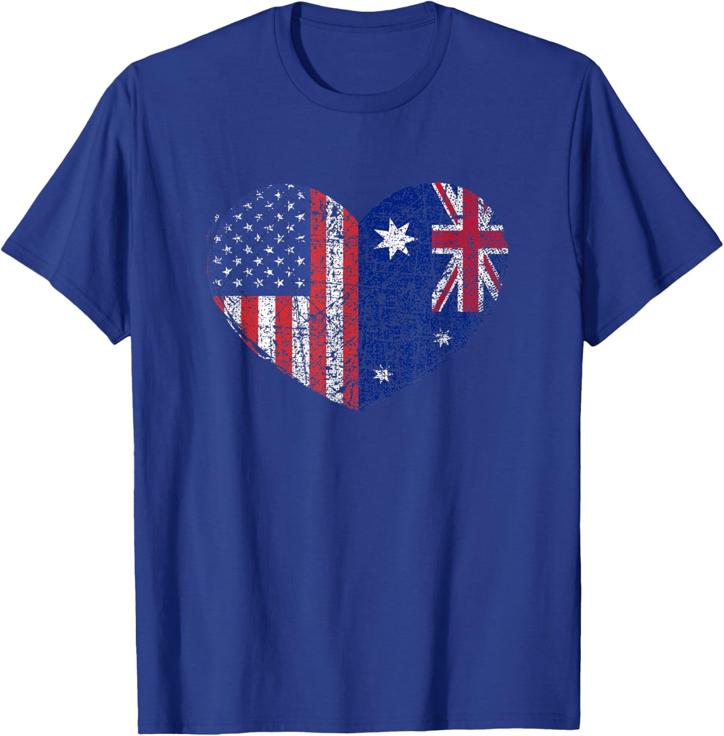 USA Australia Heart - Dual Citizenship T-Shirt - T-Shirt | Royal