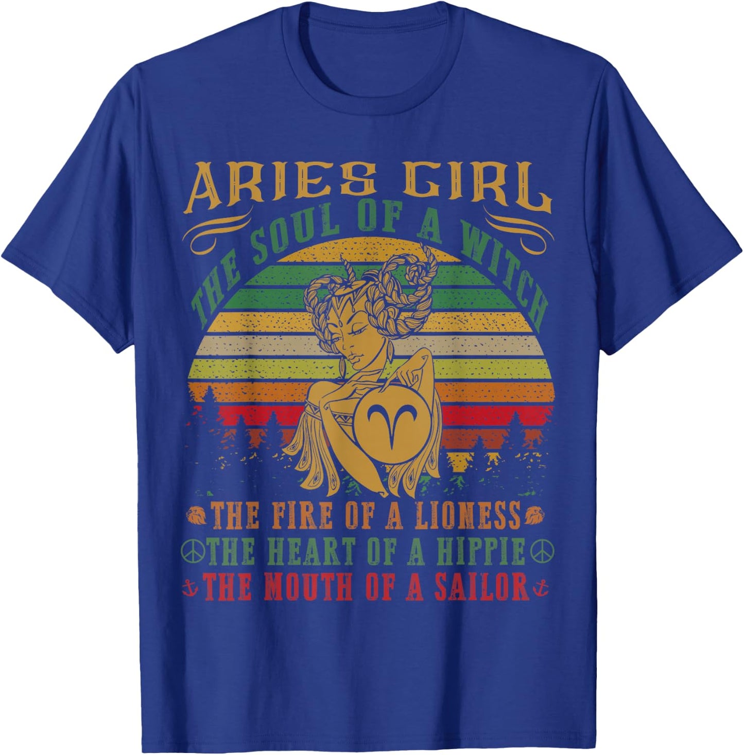 Aries girl the soul of a witch mouth of a sailor T-Shirt - T-Shirt | Royal