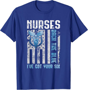 Nurses Back The Blue I've Got Your Six - Nurse Show Support T-Shirt - T-Shirt | Royal