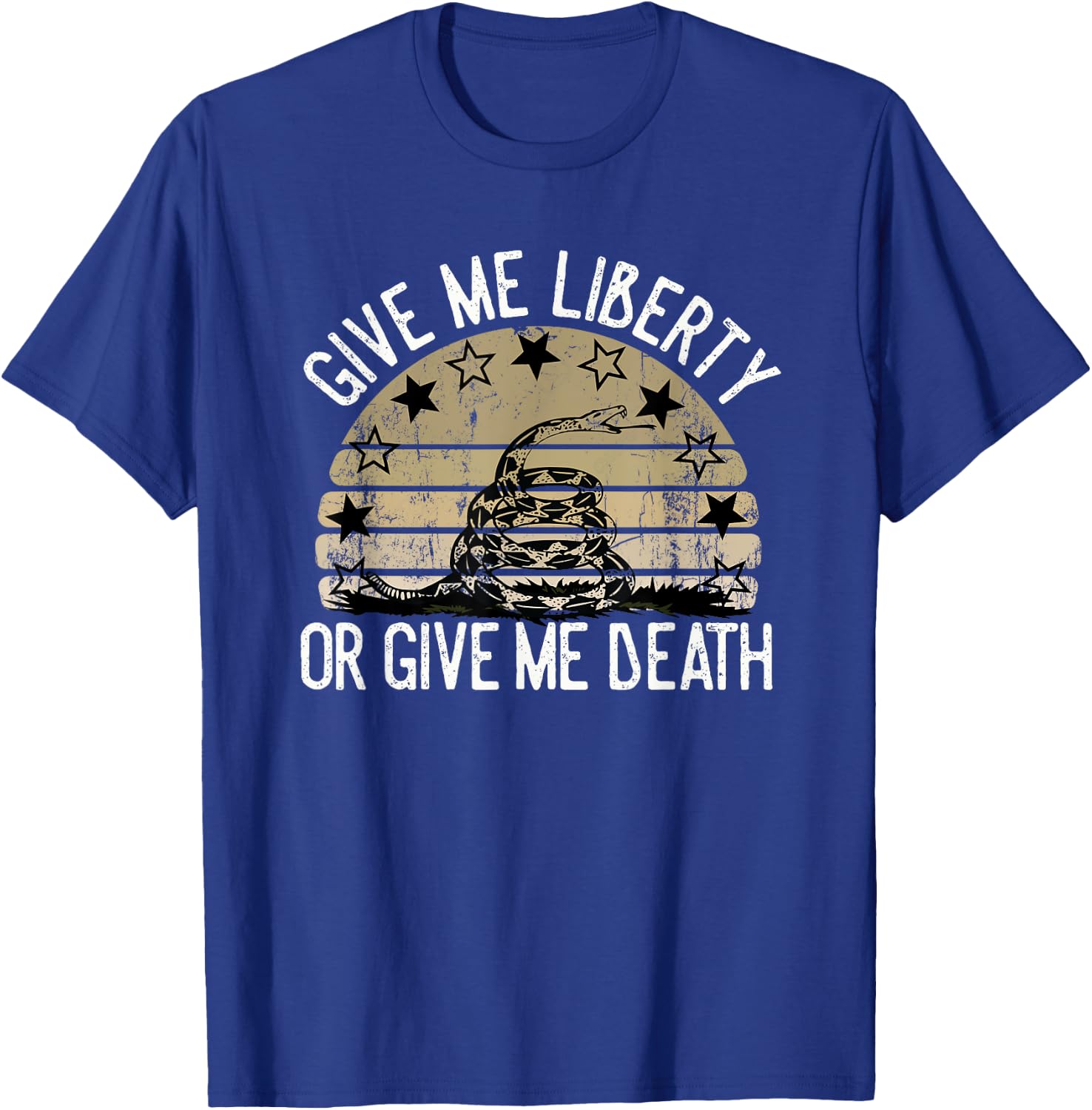 Vintage Give Me Liberty Or Give Me Death Men Women Gift T-Shirt - T-Shirt | Royal