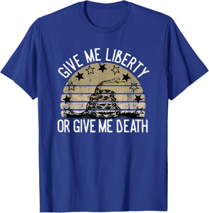 Vintage Give Me Liberty Or Give Me Death Men Women Gift T-Shirt - T-Shirt | Royal
