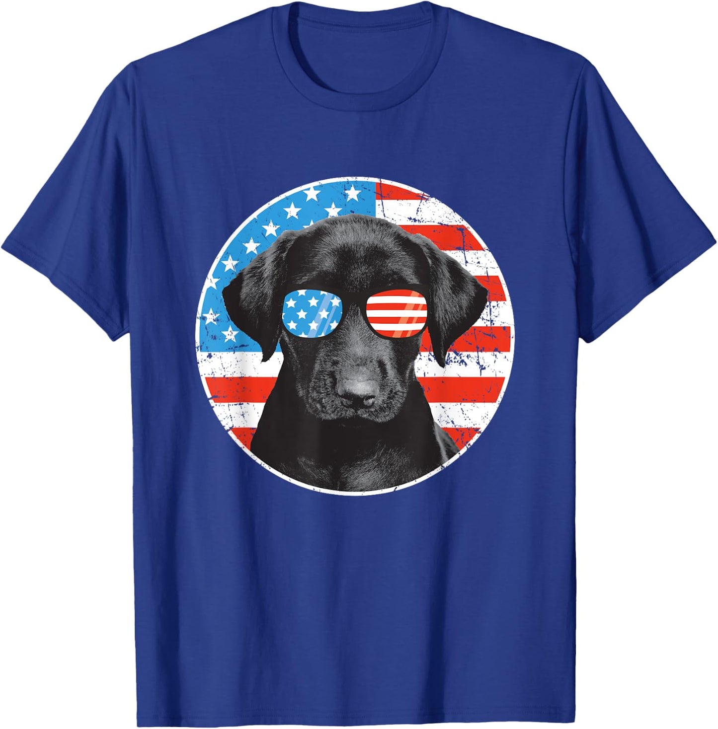 Fourth Of July Dog American Flag July 4th Labrador Retriever T-Shirt - T-Shirt | Royal