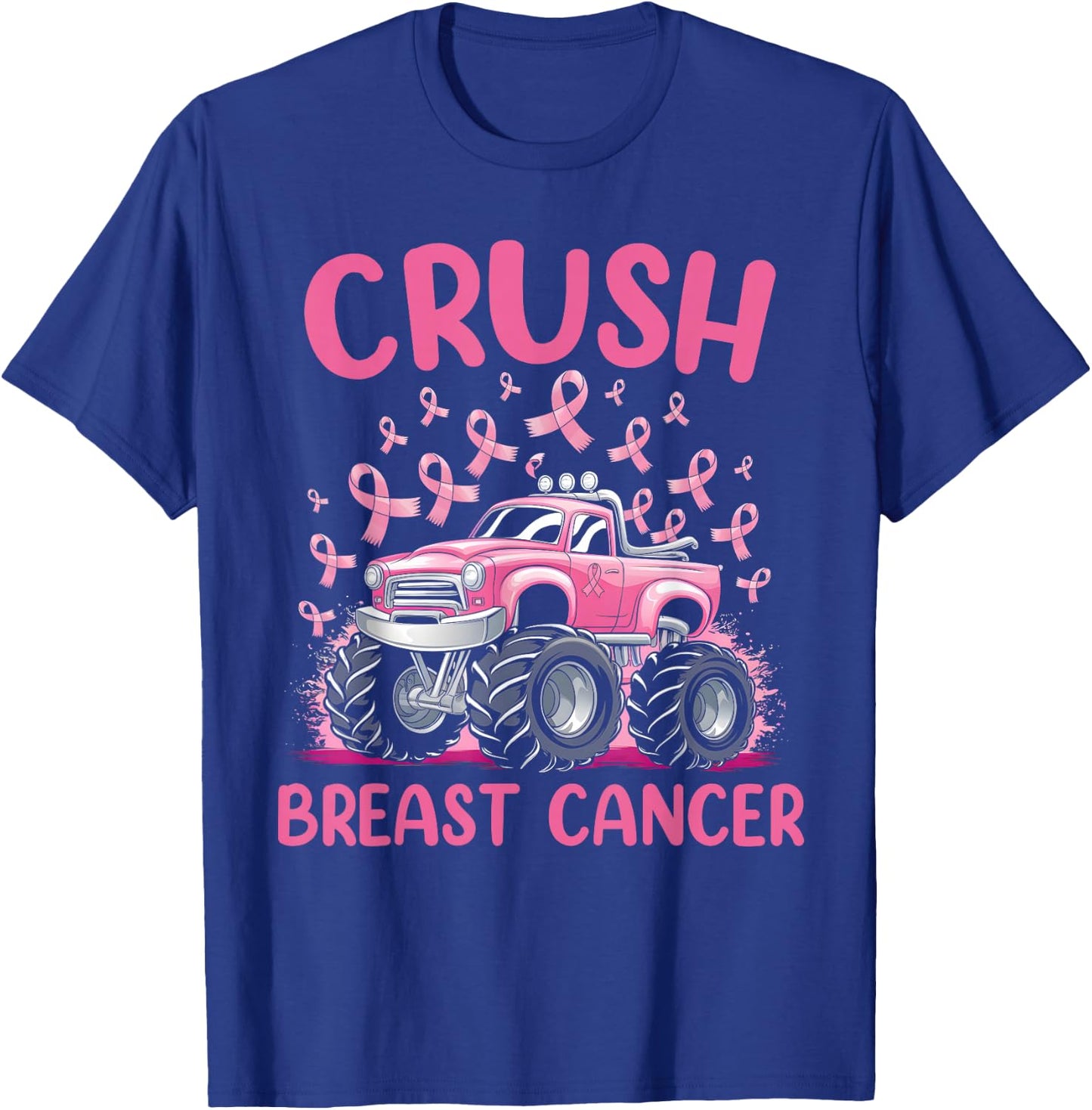 Crush Breast Cancer Awareness Truck pink for kids T-Shirt - T-Shirt | Royal