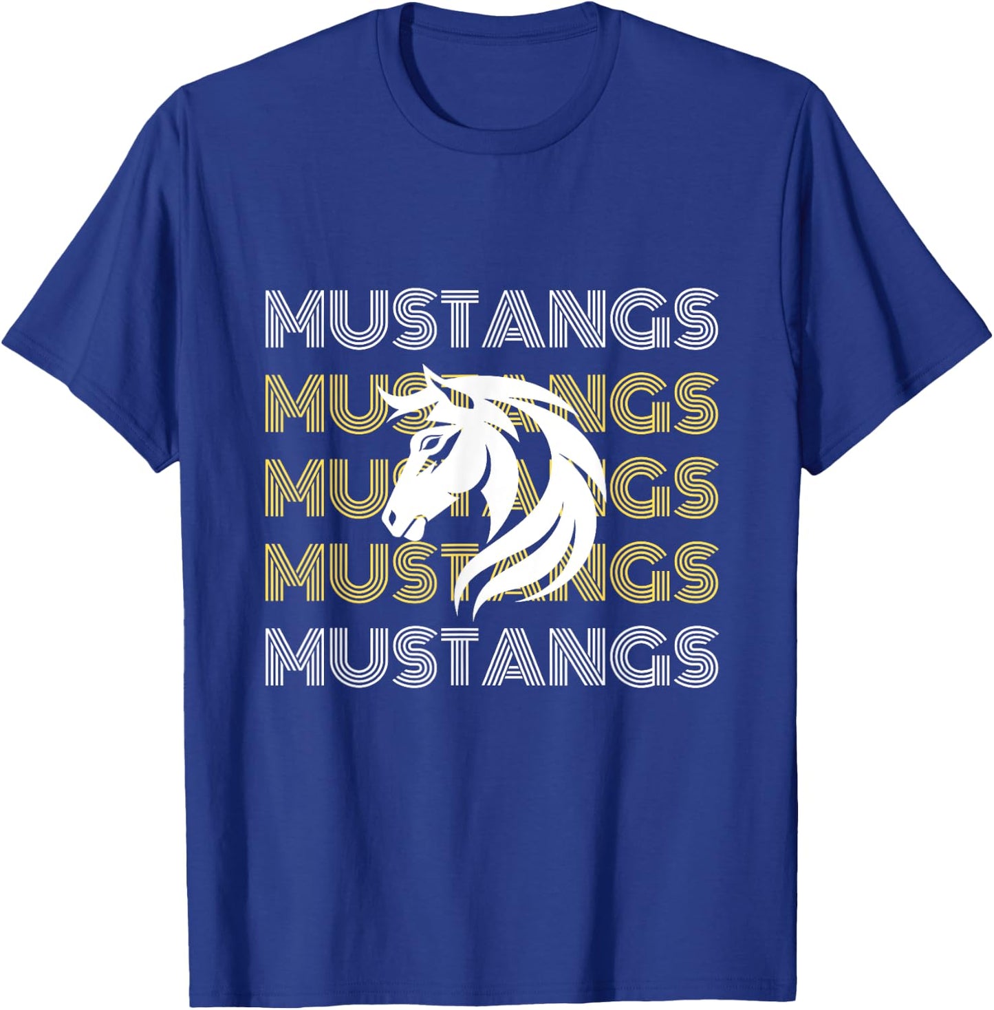 Mustangs Pride School Sports Team T-Shirt - T-Shirt | Royal