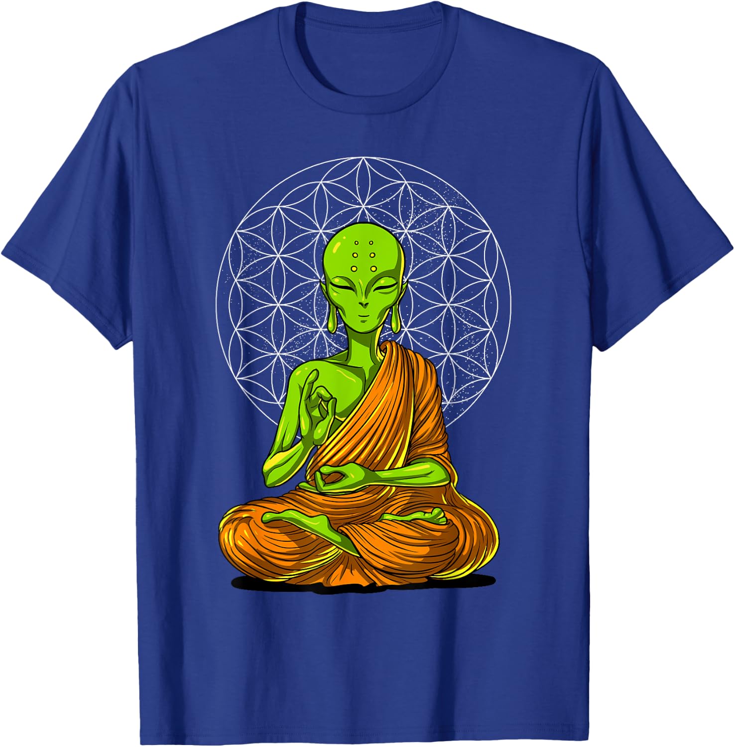 Space Alien Buddha Zen Yoga Meditation Spiritual Buddhist T-Shirt - T-Shirt | Royal