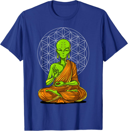 Space Alien Buddha Zen Yoga Meditation Spiritual Buddhist T-Shirt - T-Shirt | Royal