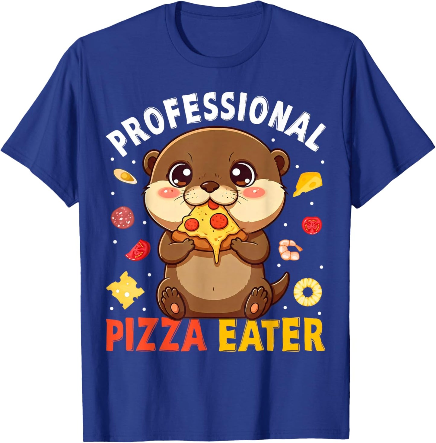 Funny Otter Professional Pizza Eater Pizza Lover Kids Boys T-Shirt - T-Shirt | Royal