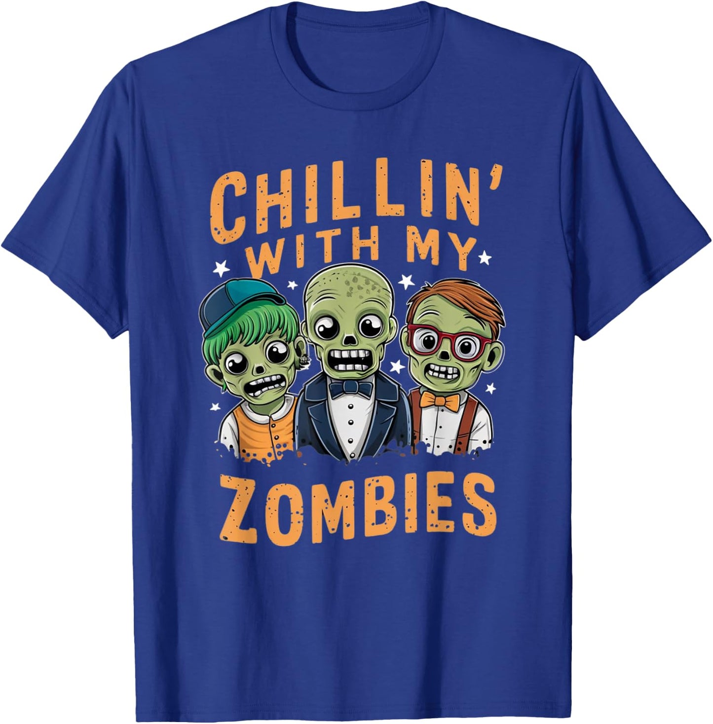 Chillin With My Zombies Cute Zombie T-Shirt - T-Shirt | Royal