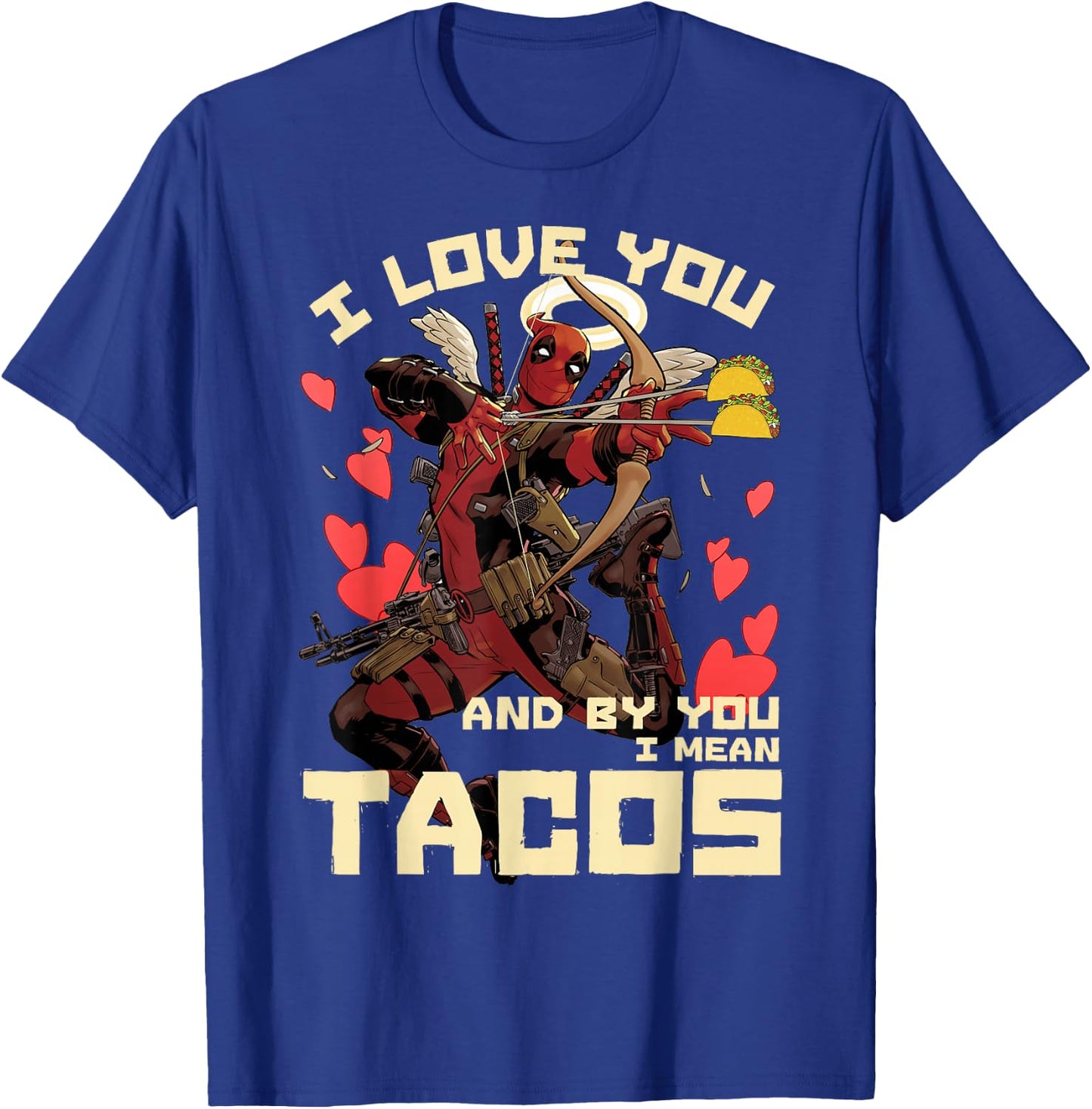 Marvel Deadpool Cupid Love for Tacos Graphic T-Shirt - T-Shirt | Royal