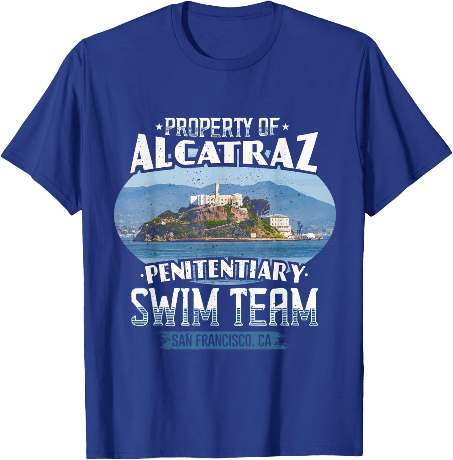 Funny Swimming Alcatraz Swim Team T-Shirt - T-Shirt | Royal
