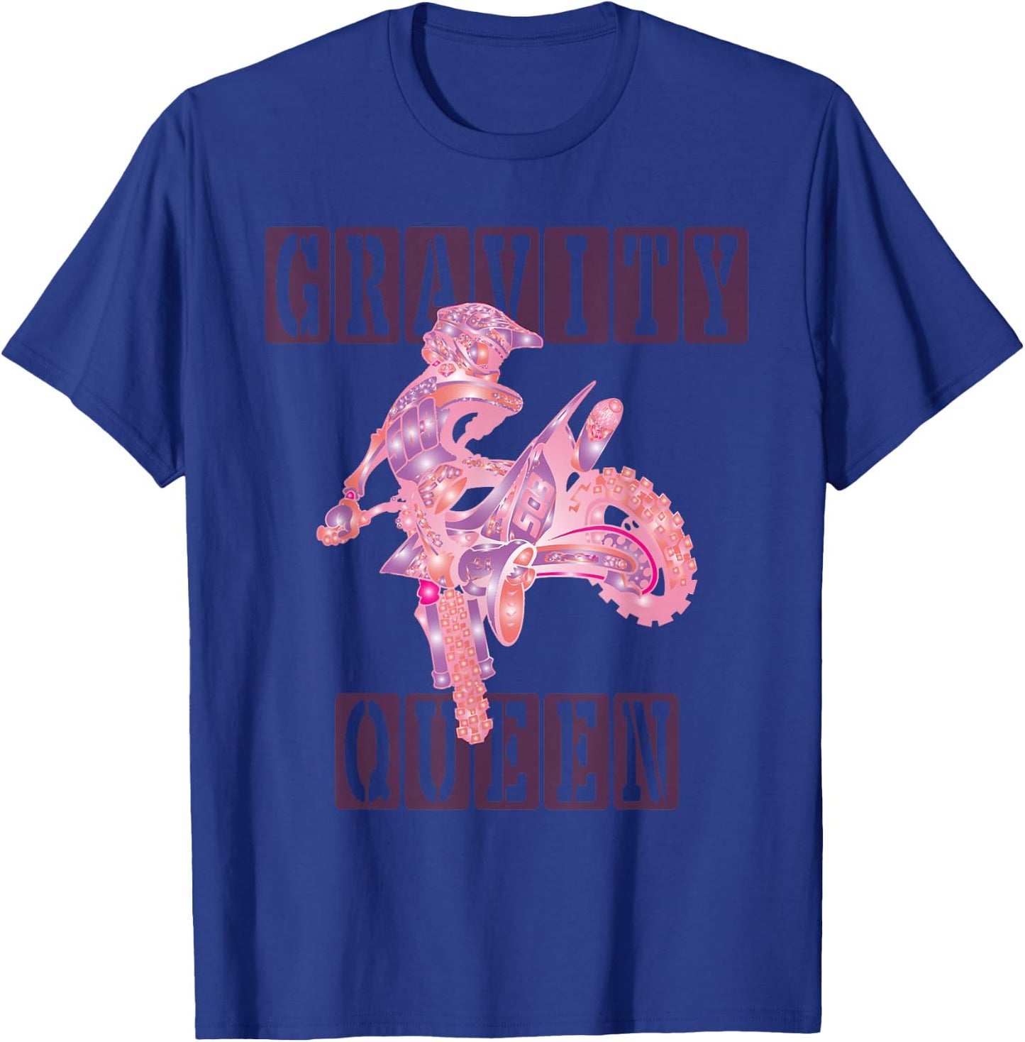 Dirt Bike Rider | Gravity Check | Motocross | Gravity Queen T-Shirt - T-Shirt | Royal